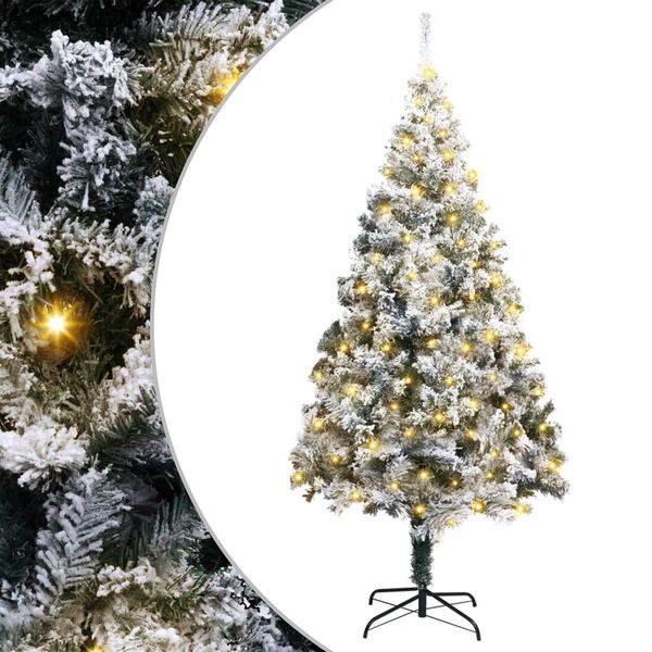 vidaXL Sapin de No&euml;l artificiel Blanc 180 cm PVC, Acier et Plastique