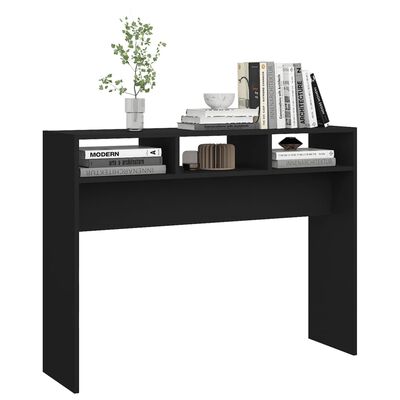 vidaXL Table console noir 105x30x80 cm bois d'ingénierie