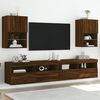 vidaXL Meubles TV avec lumi&egrave;res LED 2 pcs ch&ecirc;ne marron 40,5x30x60 cm