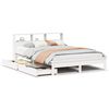 vidaXL Lit biblioth&egrave;que sans matelas blanc 150x200 cm bois pin massif