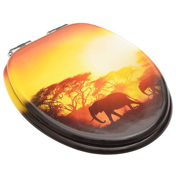 vidaXL Siège WC Couvercle à fermeture en douceur MDF Design de savane