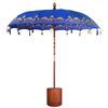 vidaXL Parasol balinais avec base 2 pi&egrave;ces Bleu