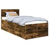 vidaXL Lit d'appoint Ch&ecirc;ne fum&eacute; et noir 75 x 190 cm Bois d'ing&eacute;nierie