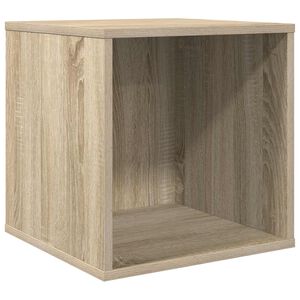 vidaXL Bo&icirc;te d'albums vinyles Ch&ecirc;ne Sonoma 37 x 36,5 x 38 cm