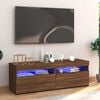vidaXL Meuble TV avec lumi&egrave;res LED ch&ecirc;ne marron 120x35x40 cm
