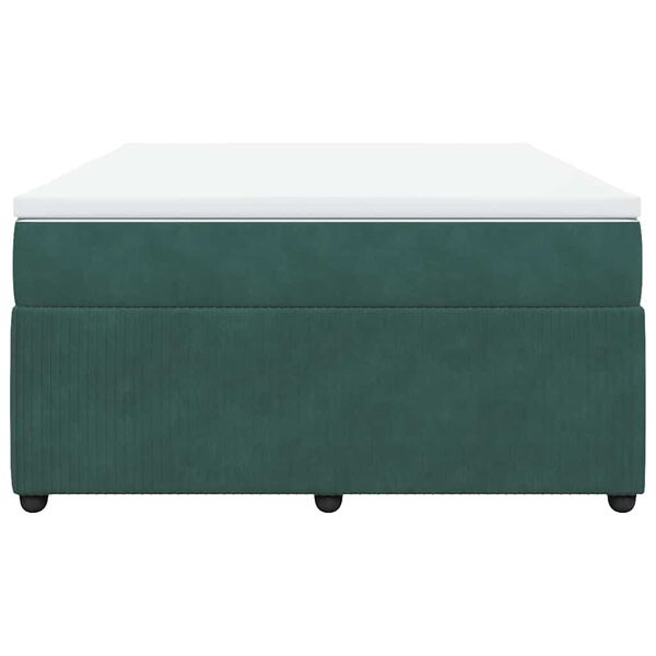 vidaXL Sommier &agrave; lattes de lit et matelas Vert fonc&eacute; 140x190cm Velours