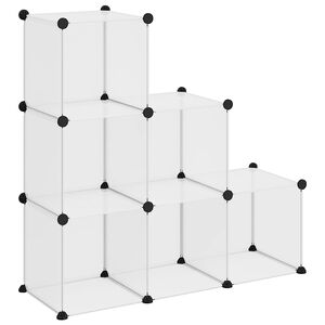 vidaXL Cubes de rangement 6 pcs Transparent PP