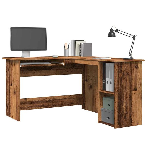 vidaXL Bureau d'angle vieux bois 120x140x75 cm bois d'ing&eacute;nierie