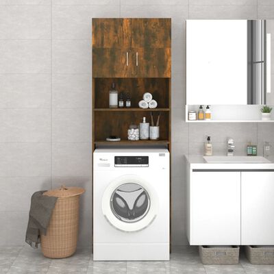 vidaXL Meuble pour machine à laver Chêne fumé 64x25,5x190 cm