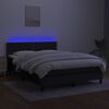 vidaXL Sommier &agrave; lattes de lit avec matelas LED Noir 140x200 cm Tissu