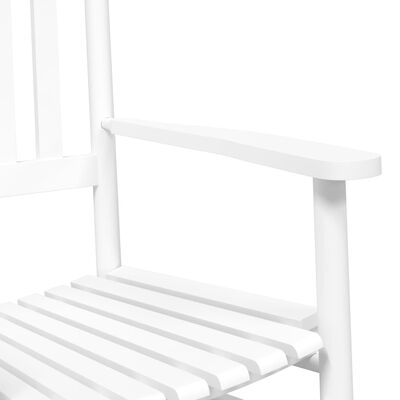 vidaXL Chaise à bascule avec table pliable blanc bois massif peuplier