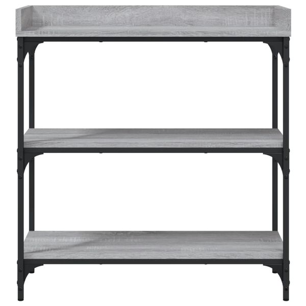 vidaXL Table console avec &eacute;tag&egrave;res sonoma gris 75x30x80 cm