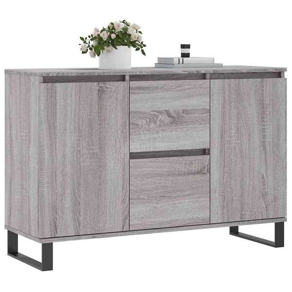 vidaXL Buffet sonoma gris 101,5x35x70 cm bois d'ing&eacute;nierie