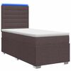 vidaXL Lit boxspring LED avec matelas Marron fonc&eacute; 90 x 200 cm Tissu