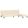 vidaXL Canap&eacute;-lit &agrave; 2 places avec repose-pied Cr&egrave;me Velours