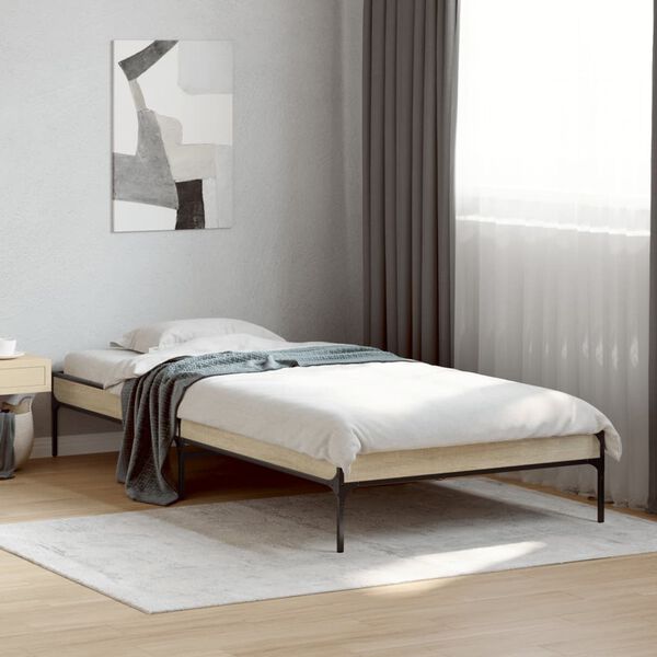 vidaXL Cadre de lit sans matelas ch&ecirc;ne sonoma 100x200 cm