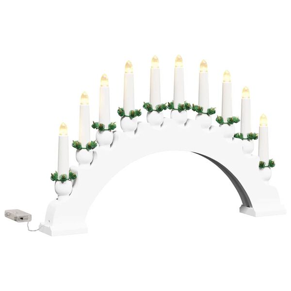vidaXL Arche de Bougies de Noël avec 10 Bougies LED Blanc
