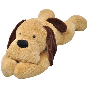 vidaXL Chien en peluche 120 cm Marron
