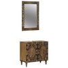 vidaXL Ensemble de mobilier de salle de bain avec porte 2 pcs Marron
