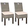 vidaXL Chaises &agrave; manger lot de 2 rotin Kubu bois de manguier