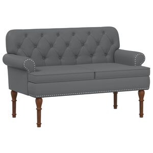 vidaXL Canap&eacute; love seat avec capitonnage en boutons Gris Simili cuir