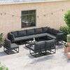 vidaXL Ensemble de canap&eacute; de jardin avec coussin 10 pcs Noir Aluminium