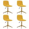 vidaXL Chaises &agrave; manger pivotantes lot de 4 jaune moutarde velours
