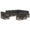 vidaXL Ensemble de canap&eacute; de jardin 11 pc Gris et Gris fonc&eacute; polyrotin
