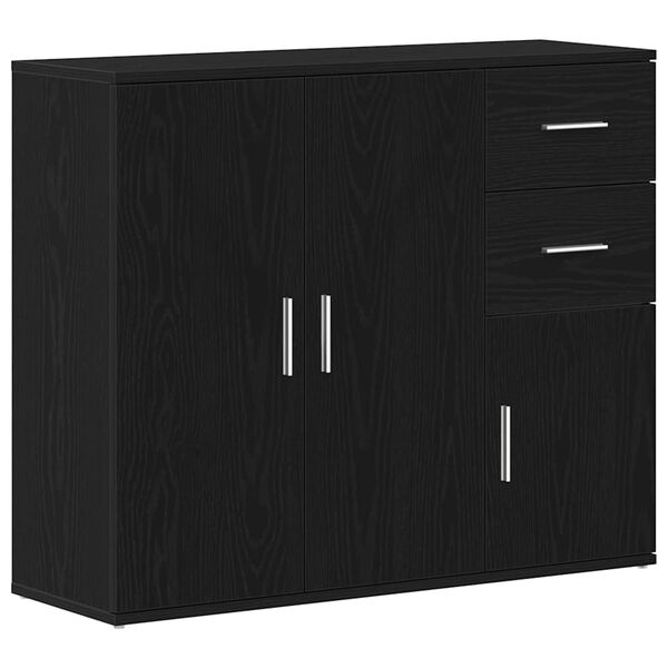 vidaXL Buffet Chêne noir 91 x 29,5 x 75 cm Bois d'ingénierie