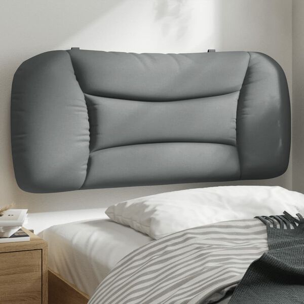 vidaXL Coussin de t&ecirc;te de lit Hvar gris clair 90 cm tissu