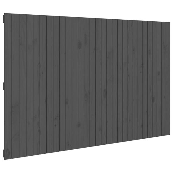 vidaXL T&ecirc;te de lit murale Gris 185x3x110 cm Bois massif de pin