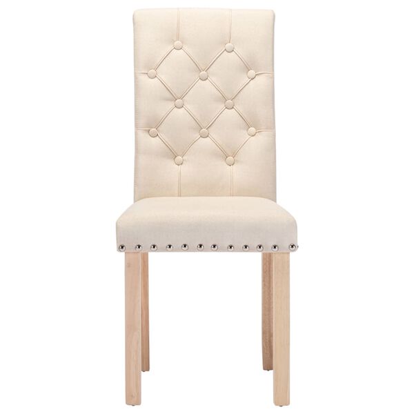 vidaXL Chaises &agrave; manger lot de 2 cr&egrave;me tissu