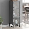 vidaXL Buffet avec portes en verre sonoma gris 35x37x120 cm