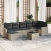 vidaXL Salon de jardin 8 pcs avec coussins gris clair r&eacute;sine tress&eacute;e