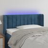 vidaXL T&ecirc;te de lit &agrave; LED Bleu fonc&eacute; 83x16x78/88 cm Velours