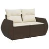 vidaXL Salon de jardin avec coussins 6 pcs marron r&eacute;sine tress&eacute;e