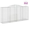 vidaXL Paniers &agrave; gabions arqu&eacute;s 12 pcs 300x50x140/160 cm fer galvanis&eacute;