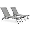 vidaXL Chaises longues lot de 2 Textil&egrave;ne et acier