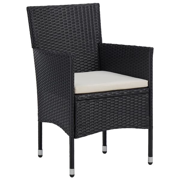 vidaXL Chaises à manger de jardin lot de 2 résine tressée noir