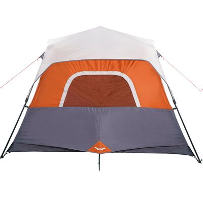 vidaXL Tente de camping et lumière LED 6 personnes gris clair orange