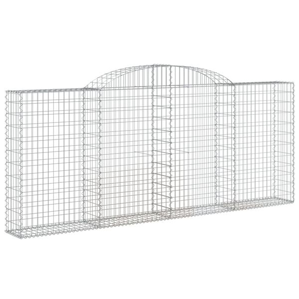 vidaXL Paniers &agrave; gabions arqu&eacute;s 15 pcs 300x30x120/140 cm fer galvanis&eacute;