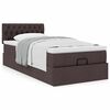 vidaXL Cadre de lit ottoman avec matelas marron fonc&eacute; 90x190 cm tissu