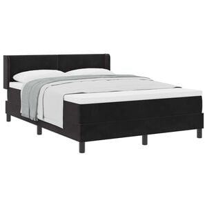 vidaXL Lit &agrave; ressorts avec t&ecirc;te de lit Noir 190 x 140 cm Velours