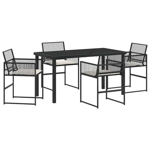 vidaXL Ensemble de salle &agrave; manger pour jardin 5 pcs Noir