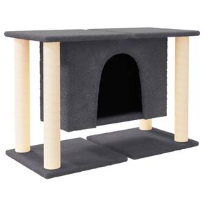 vidaXL Arbre &agrave; chat avec griffoirs en sisal Gris fonc&eacute; 50 cm