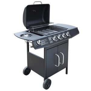 vidaXL Barbecue &agrave; gaz 4 + 1 zone de cuisson Noir