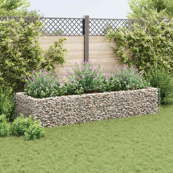 vidaXL Lit surélevé à gabion Acier 270x90x50 cm