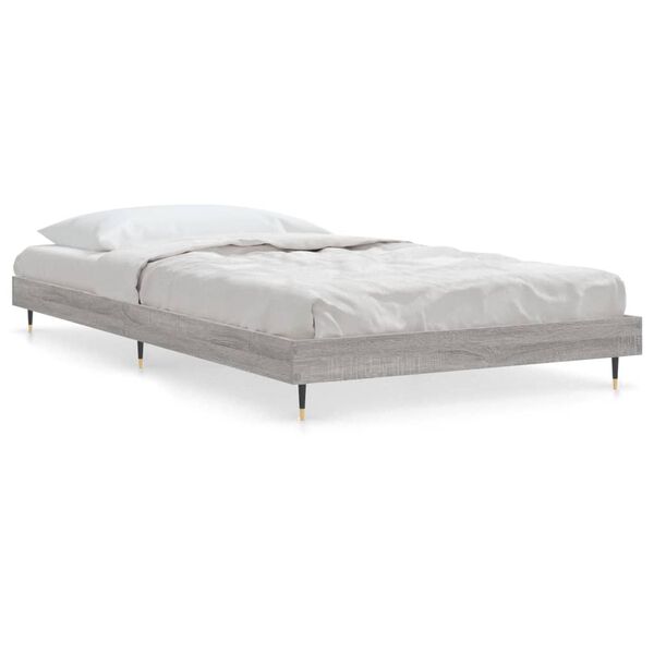 vidaXL Cadre de lit sans matelas sonoma gris 100x200 cm