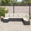 vidaXL Ensemble de canap&eacute; de jardin avec coussin Noir polyrotin