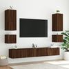 vidaXL Meuble TV mural avec lumi&egrave;res LED ch&ecirc;ne marron 100x35x41 cm